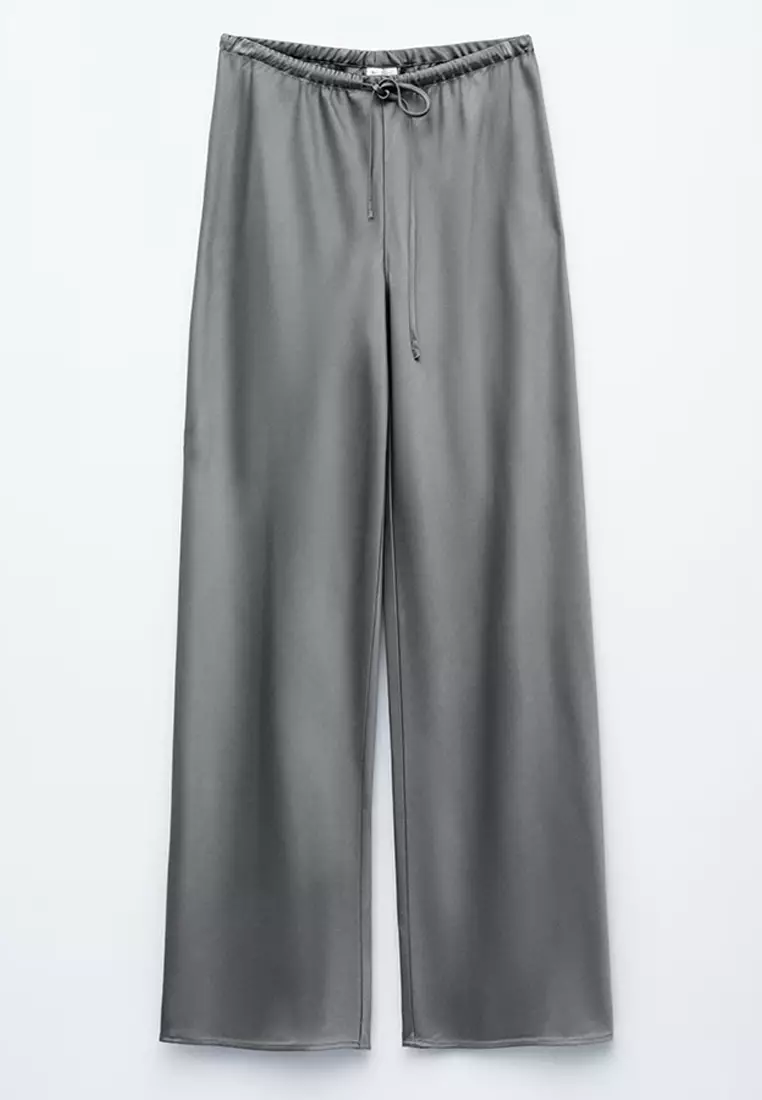 Drawstring Satin Trousers