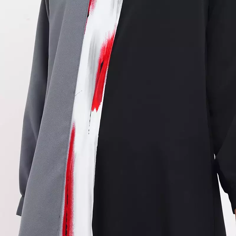 Alika Maxi Dress In Grey, Red & Black Print