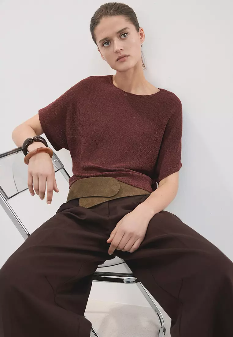 Short-Sleeved Knitted Sweater