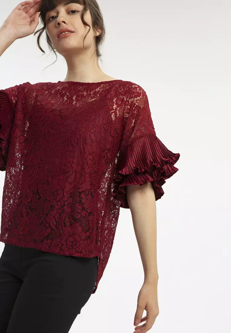 Minimal Dolorez Blouse Maroon