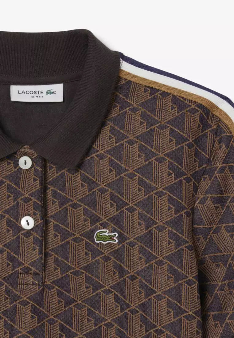 Slim Fit Monogram Jacquard Polo Shirt