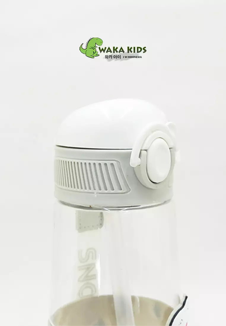 Wakakids Botol Minum Plastik Anak Transparan dengan Sedotan Tumbler Cup Karakter Snoopy 500ml K1046 Venrc