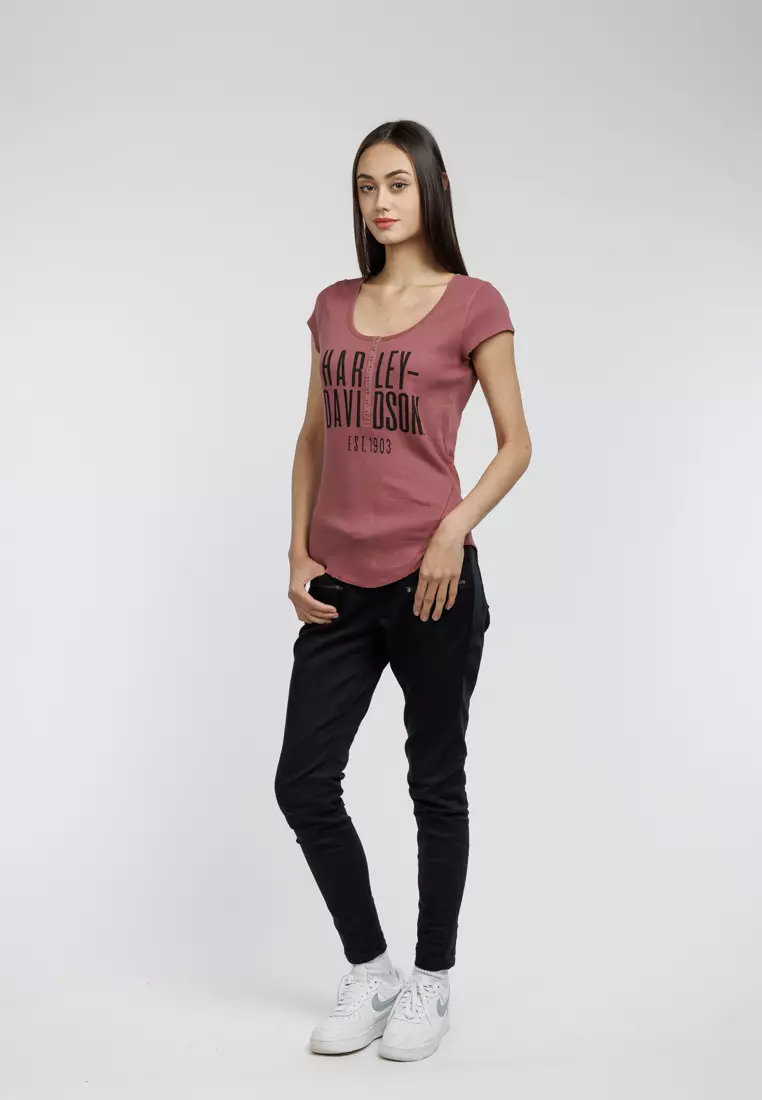 Harley-Davidson Cali Henley Knit Top