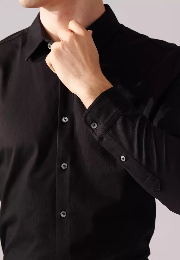 Black Stretch Jersey Shirt
