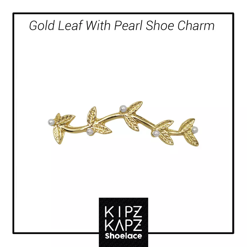 Jual KIPZKAPZ KIPZKAPZ SHOE CHARM SCM8 Gold Leaf With Pearl Original