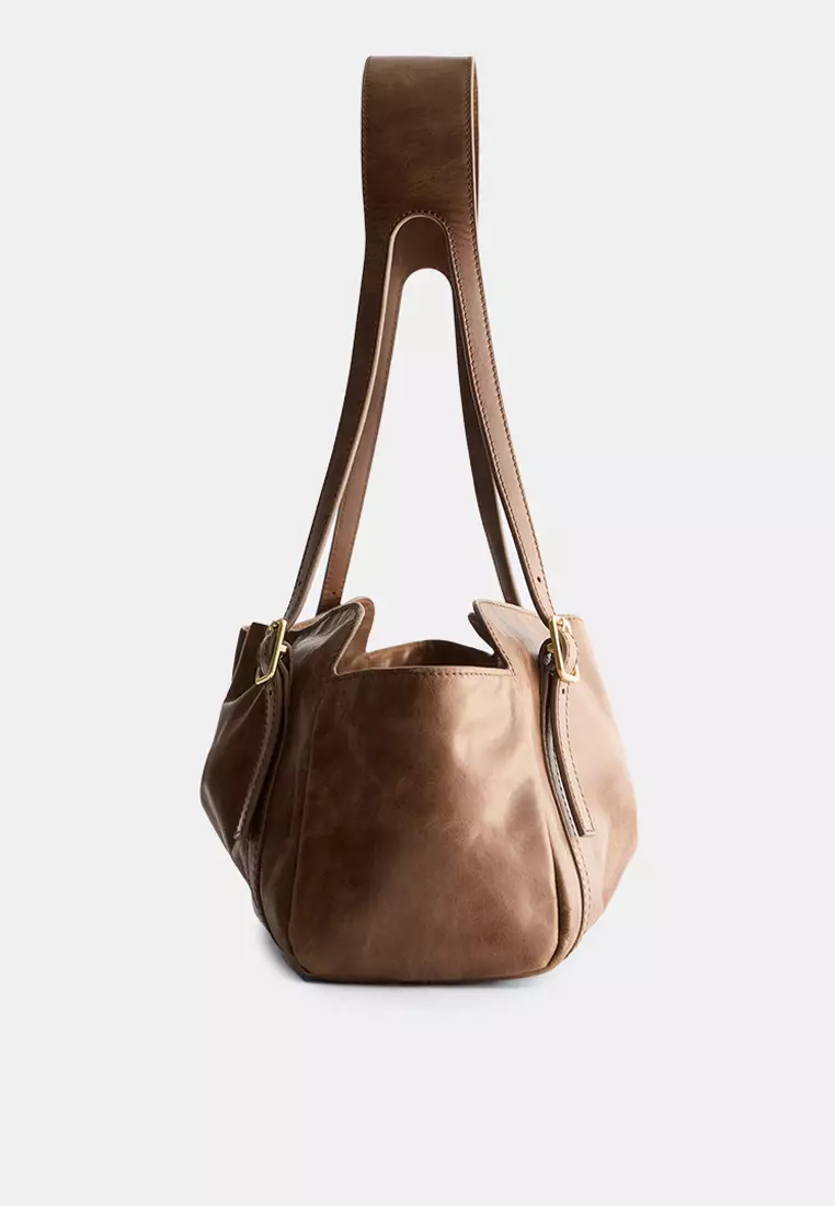 Low-Profile Leather Shoulder Bag