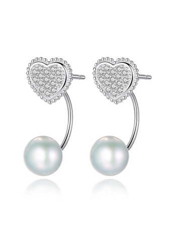 SUNRAIS silver High-grade colored stone silver heart earrings 7A83CAC1914808GS_1