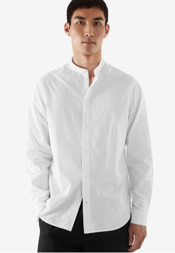 COS white Regular-Fit Collarless Shirt 4AB90AABC3F8A0GS_1