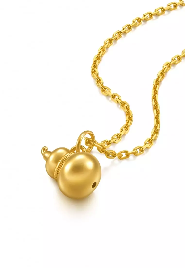 999 Gold Chinese Gifting Collection Auspicious Gourd Pendant for Women & Men 95936P  [Necklace not I