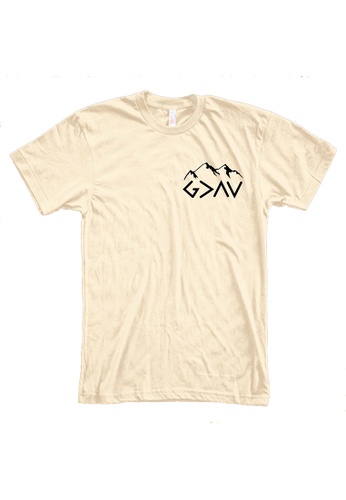 MRL Prints beige Pocket God Greater Than High And Low T-Shirt 45809AA0179EBFGS_1