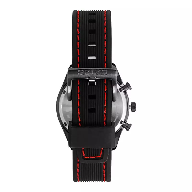 Jam Tangan Pria Seiko Chronograph SSC777P1 Solar Men Black Dial Black Rubber Strap