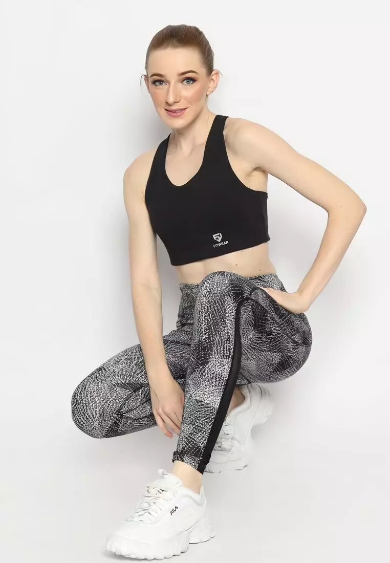 Fitwear - Sportbra Olahraga Wanita ANASTASIA [CROSS PLAIN] - BLACK