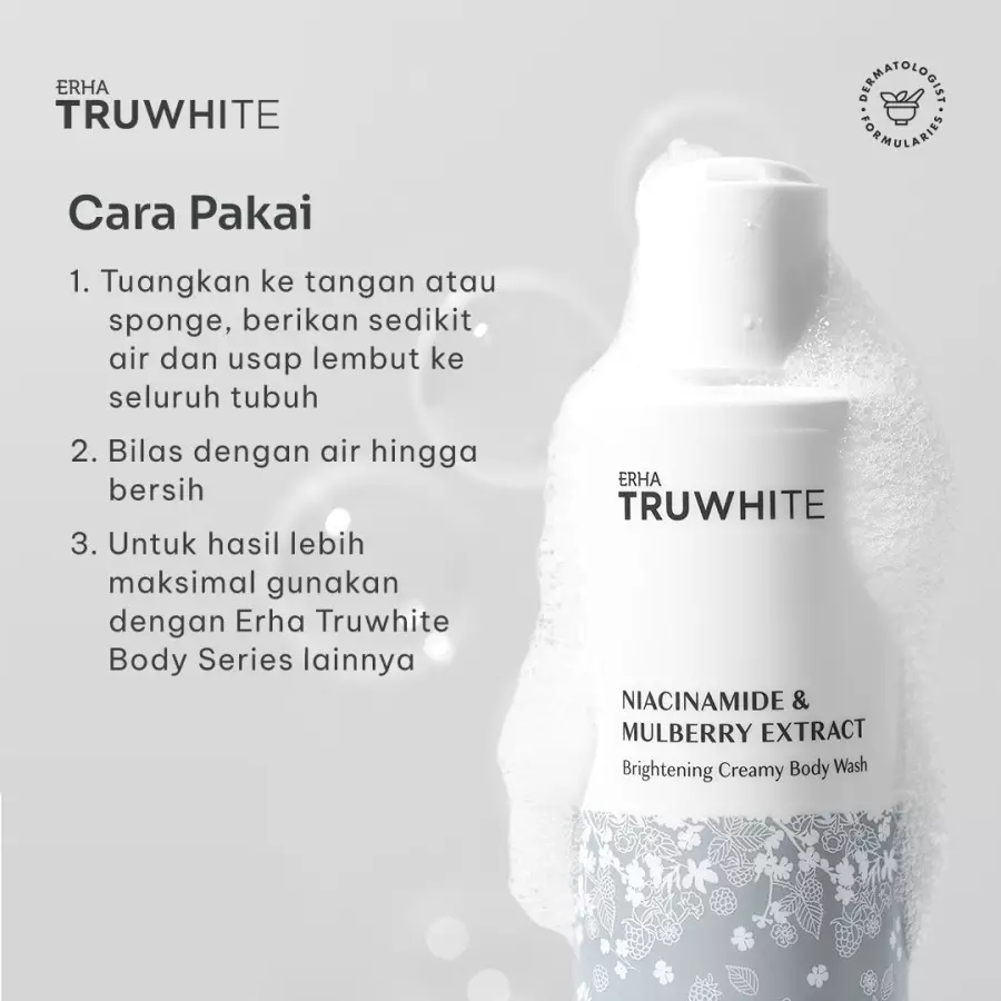 ERHA Truwhite Niacinamide & Mulberry Extract Brightening Creamy Body Wash