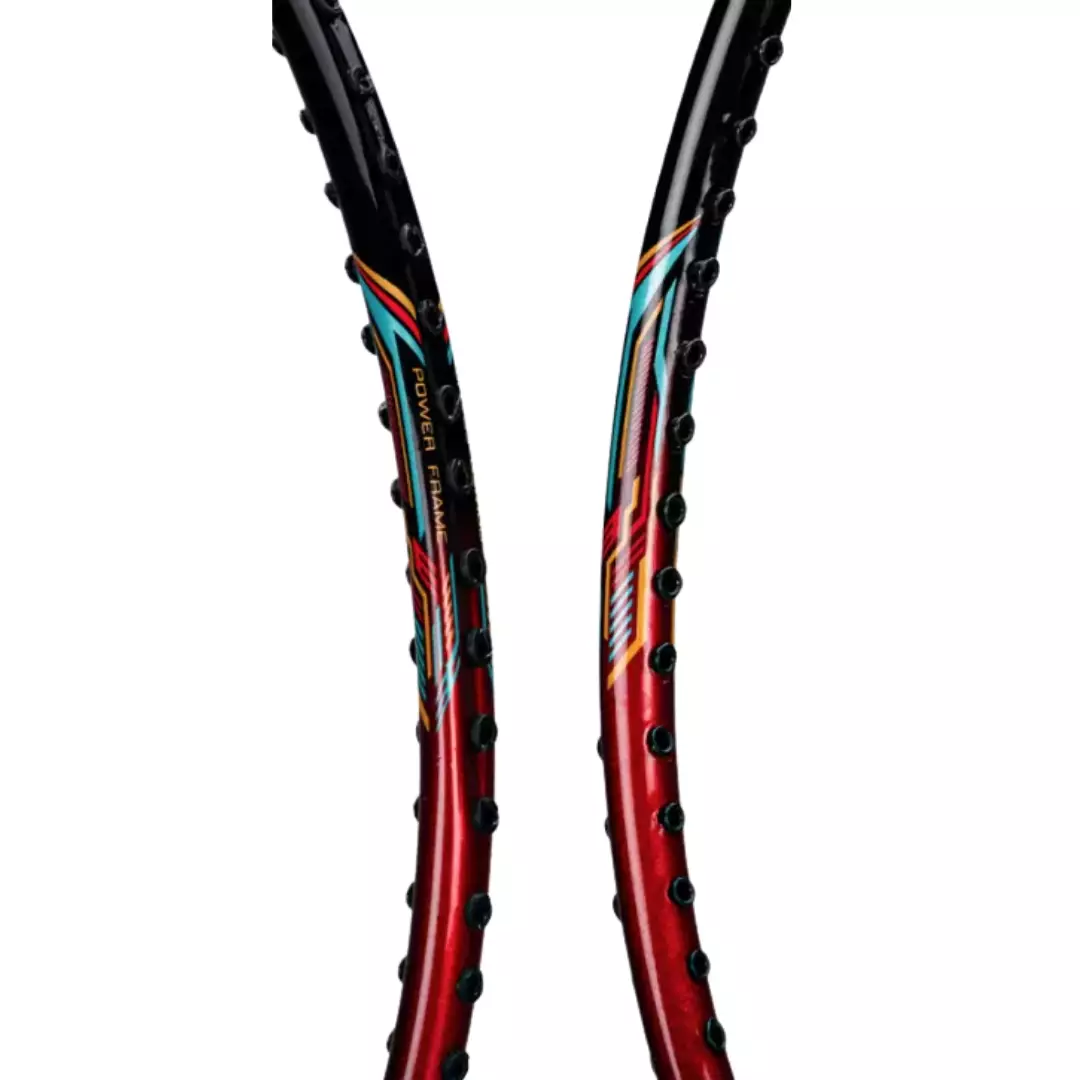 Li-Ning Badminton Racket XP 60 Black/Fire Red AYPU165-1 Bundle Head Cover