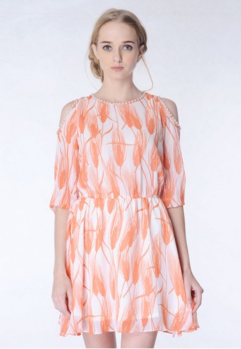 Tahlia Print Dress Orange