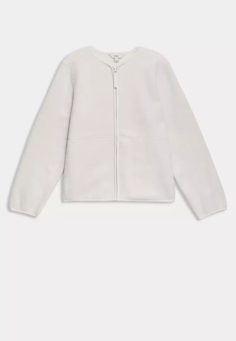 Crew Neck Zip Up Sweatshirt