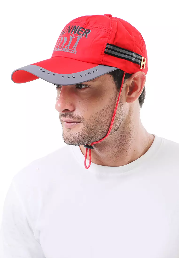 Jahari Topi Baseball Pria Wanita Resizable Strap Sporty Cap Material Polyester ORIGINAL - Red