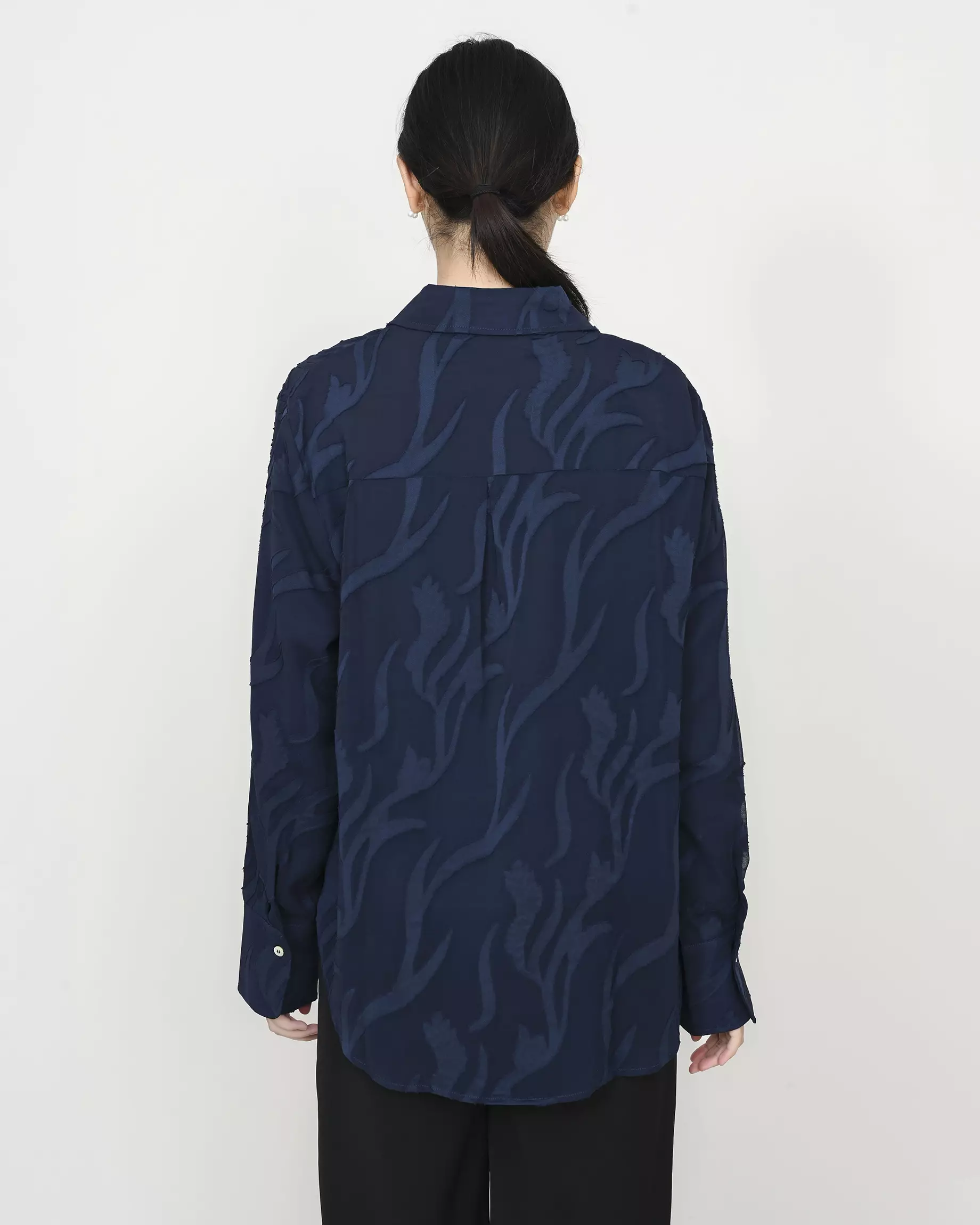 Geulis.id OLIVIA SHIRT - Navy