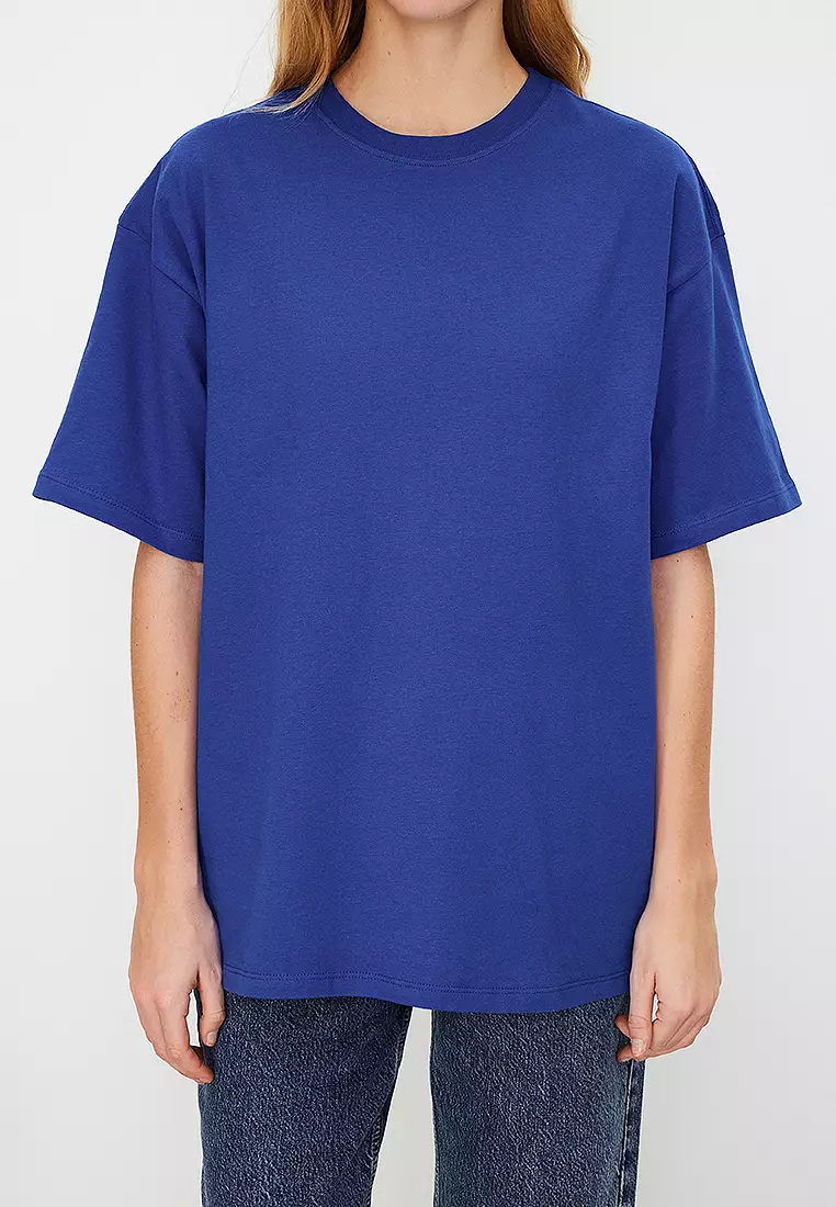 Oversized/Wide Pattern Crew Neck T-Shirt