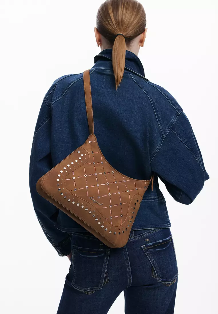 Medium cut-out faux leather bag