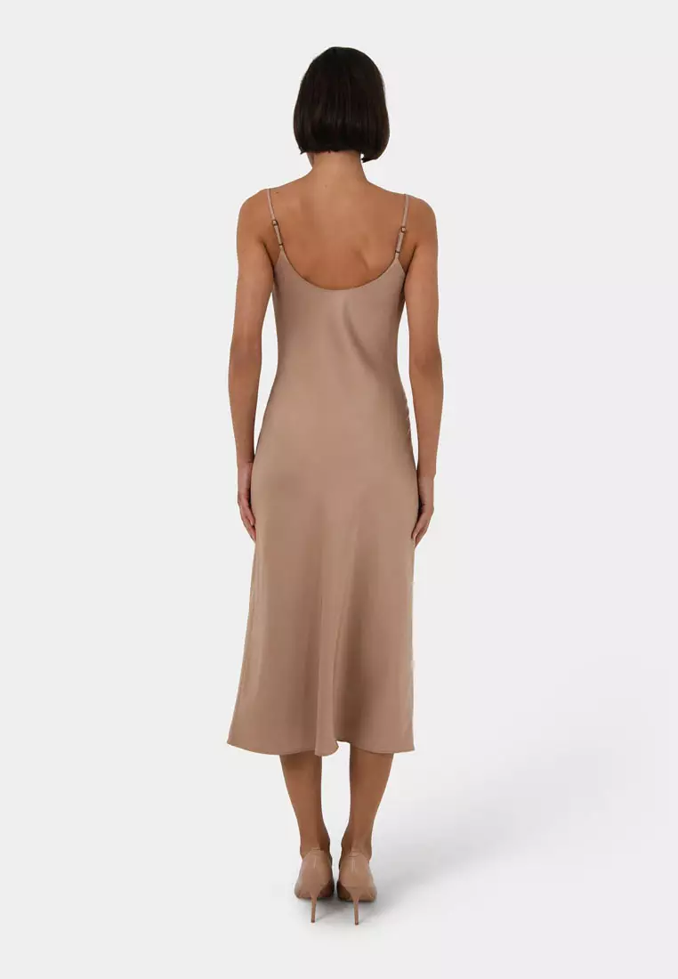 Joy Satin Cowl Neck Dress