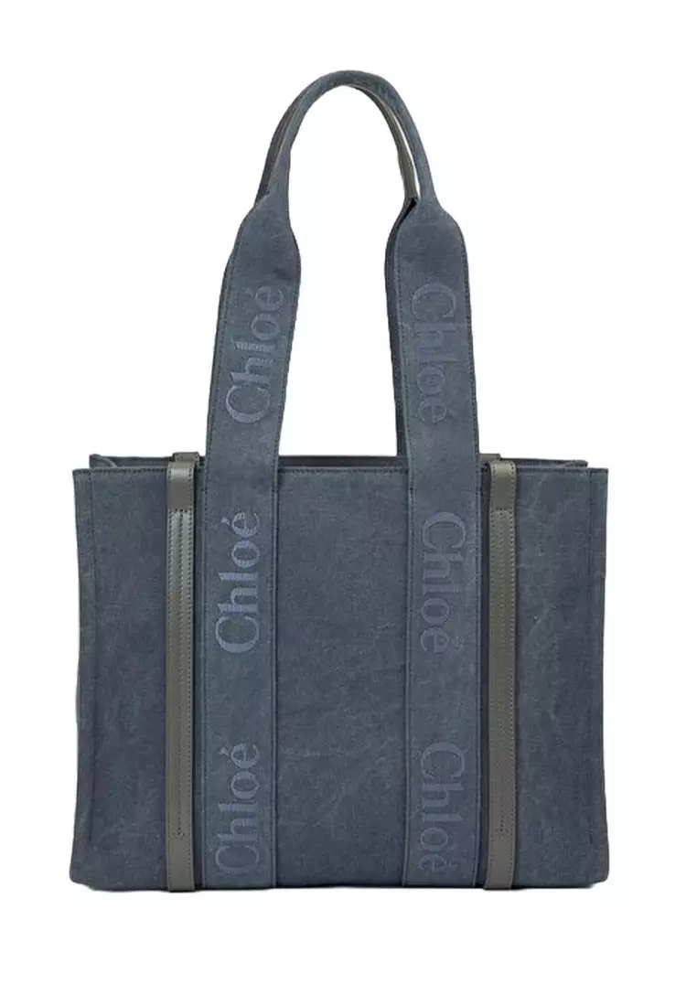 Woody Tote Bag in Dusky Blue