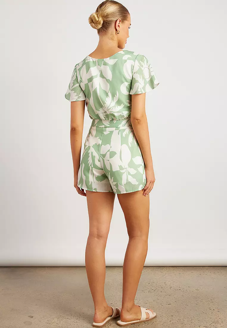 Tropical Icon Print Top and Shorts Set