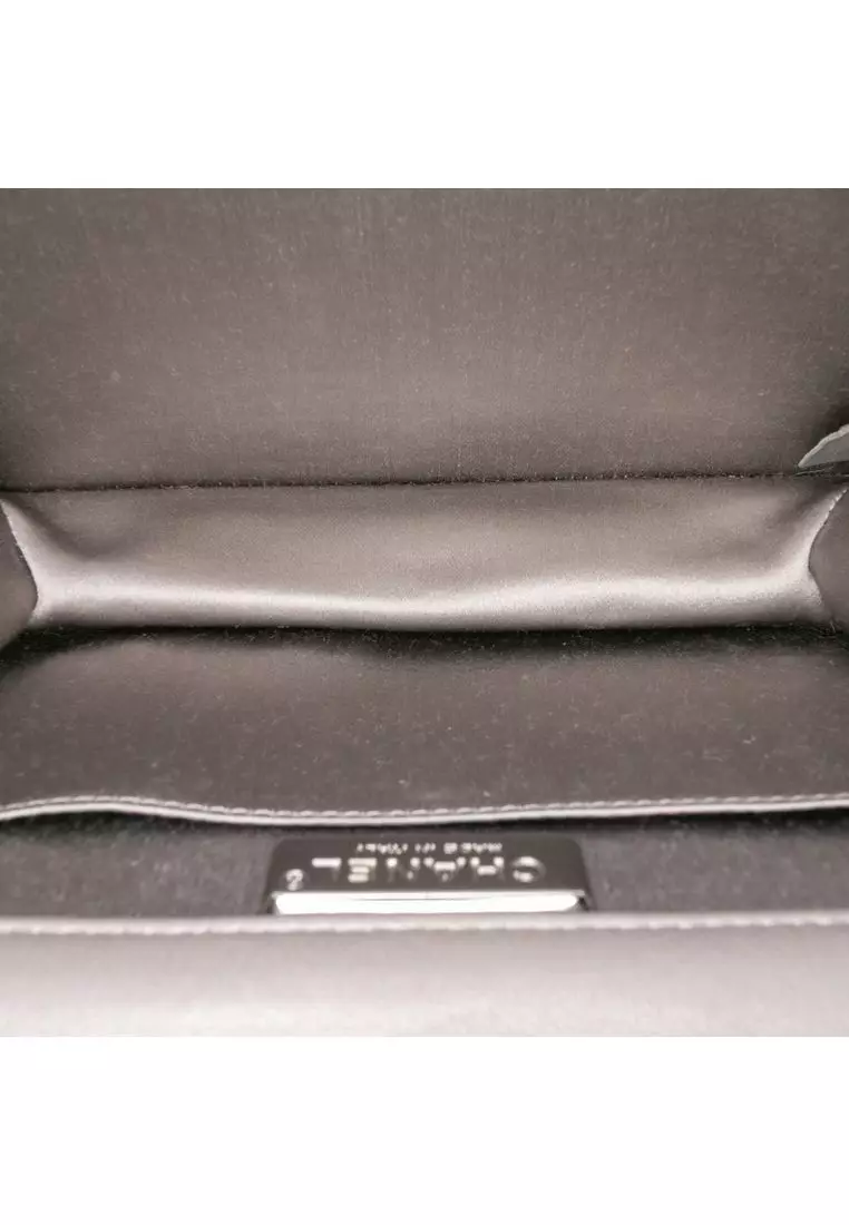 Pre-Loved Chanel Small Lambskin Chocolate Bar Cc Piercing Studded Chain Flap