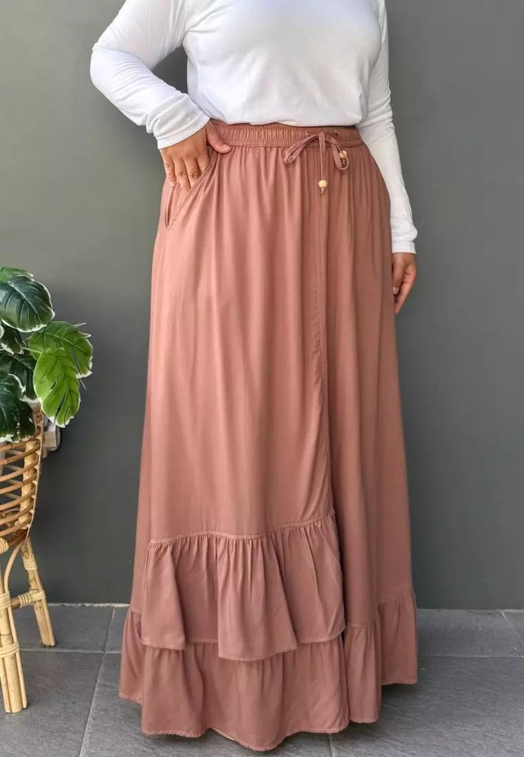 Inayah A-Line Skirt (Rok Panjang Katun Muslimah Bawah Lebar)