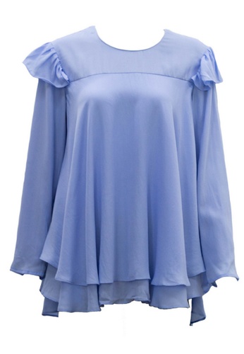 Ashura blue Olivia Blouse With Layered Flared 97260AA32FF918GS_1