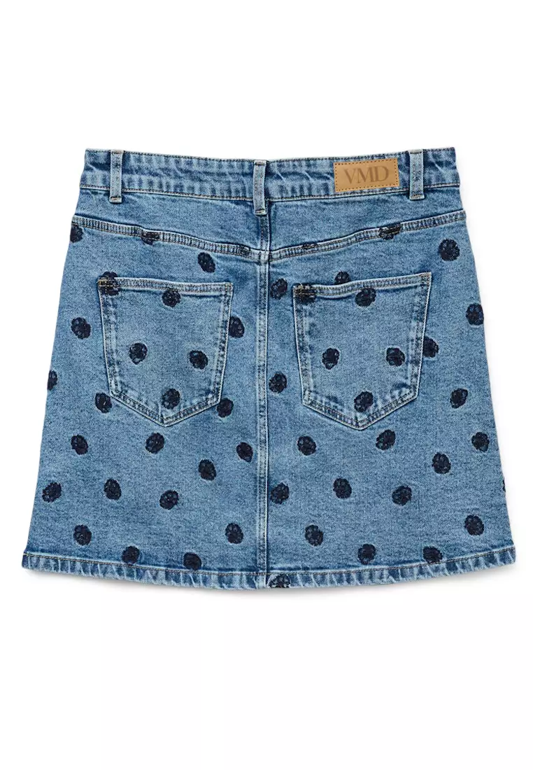 Mini Denim Embroidered Skirt