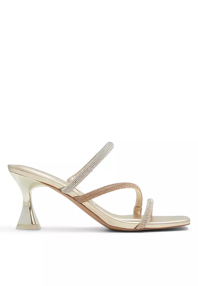 Gold glass heels sale