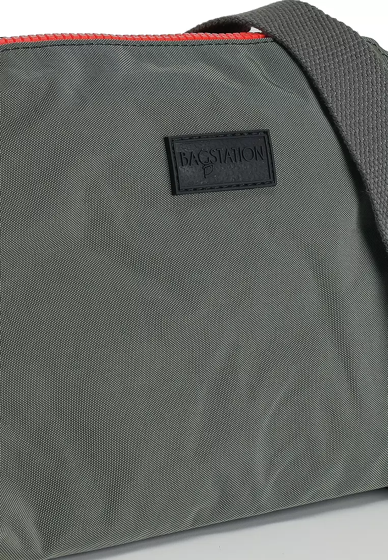 Colour Block Nylon Dual Zip Sling Bag