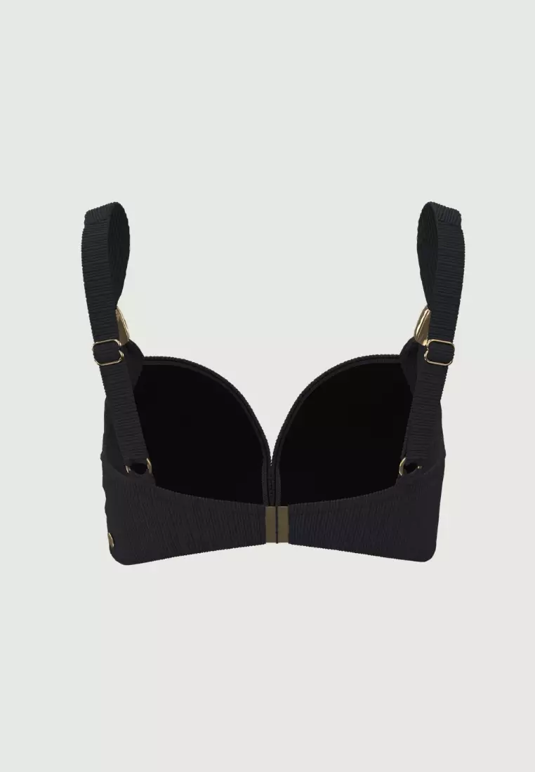 Maja Black Plus Cup Ring Strap Cross Front Top