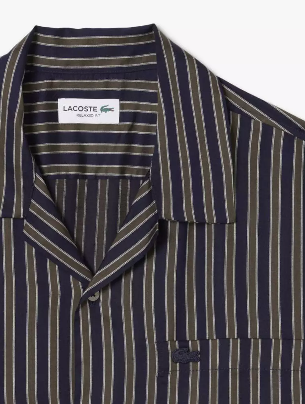 Relaxed Fit Striped Lyocell Shirt - Blue