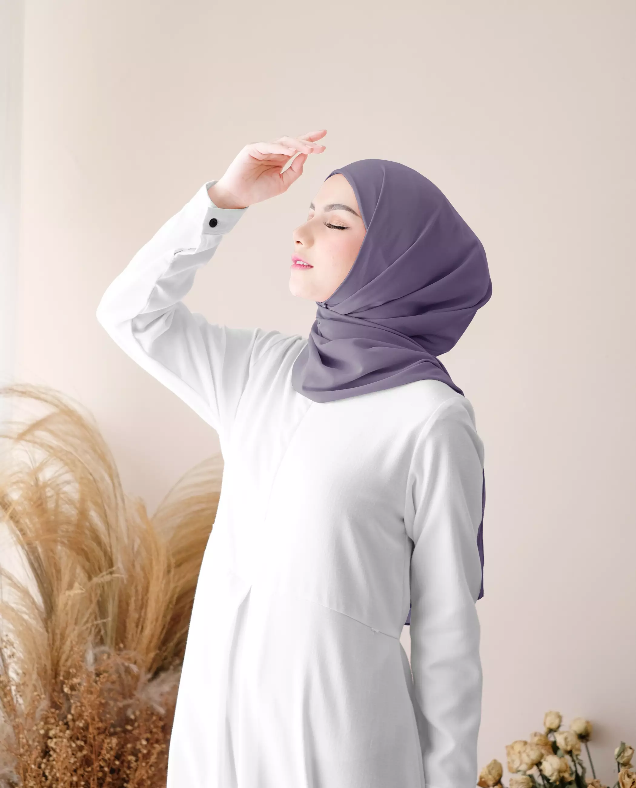 Pashmina Inner Instan 2in1 Ceruty Baby Doll - Romantic Lilac