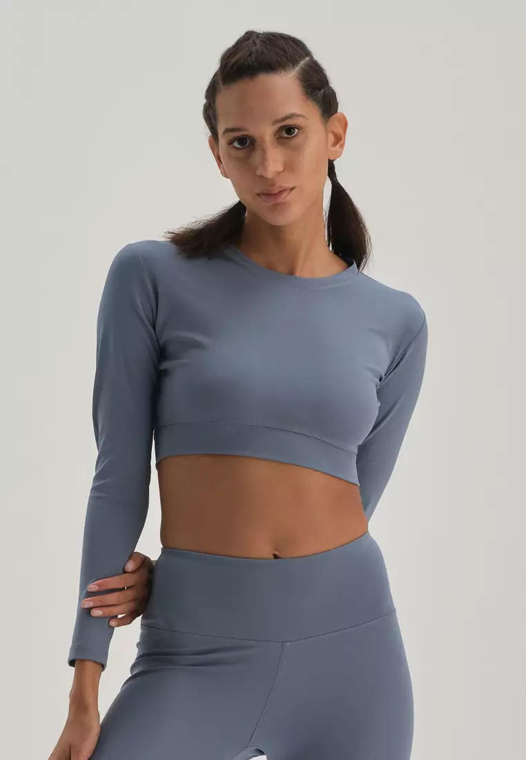 DAGİ Blue T-Shirt, Crew Neck, Long Sleeve Activewear for Women 2024, Buy  DAGİ Online