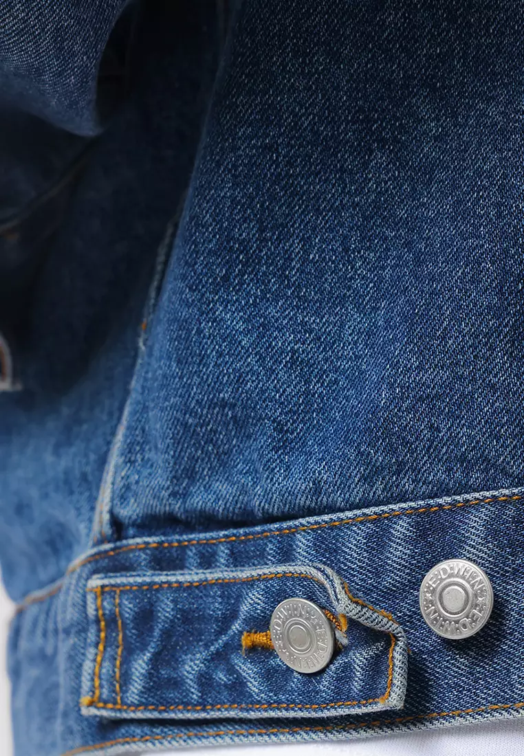 Jacket Denim Trucker Relaxed Fit Light Blue Distress