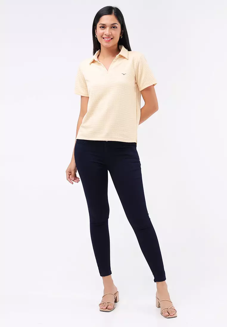 Special Waffle Knits Short Sleeve Polo Shirt