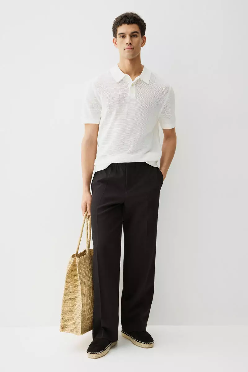 Regular Fit Hole-knit polo shirt