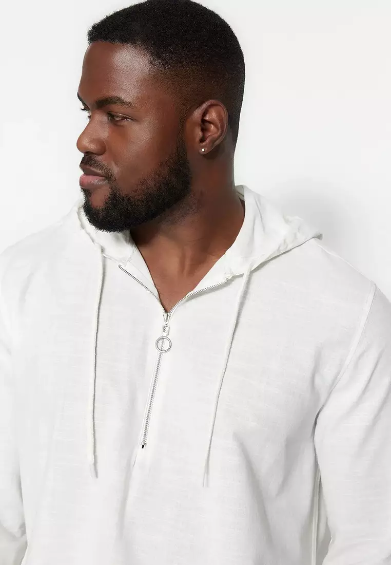 Zipper Hooded Shirt