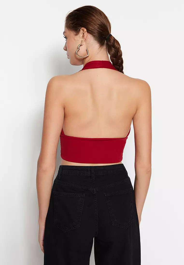 Halterneck Knitted Crop Top