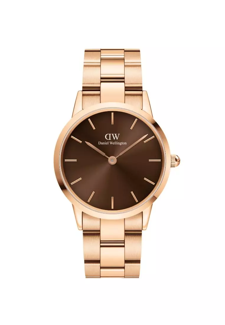 Daniel Wellington Iconic Link Ambe 36mm Watch Brown dial Link
