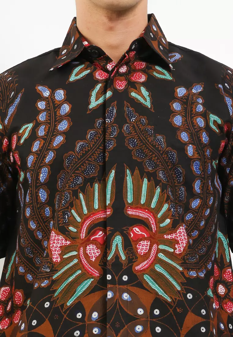 Sambara Kemeja Batik Tulis Premium Pria Casual Modern Lengan Pendek
