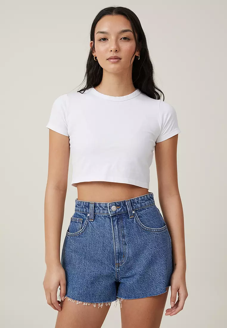 Buy Cotton On High Mom Denim Shorts 2024 Online | ZALORA