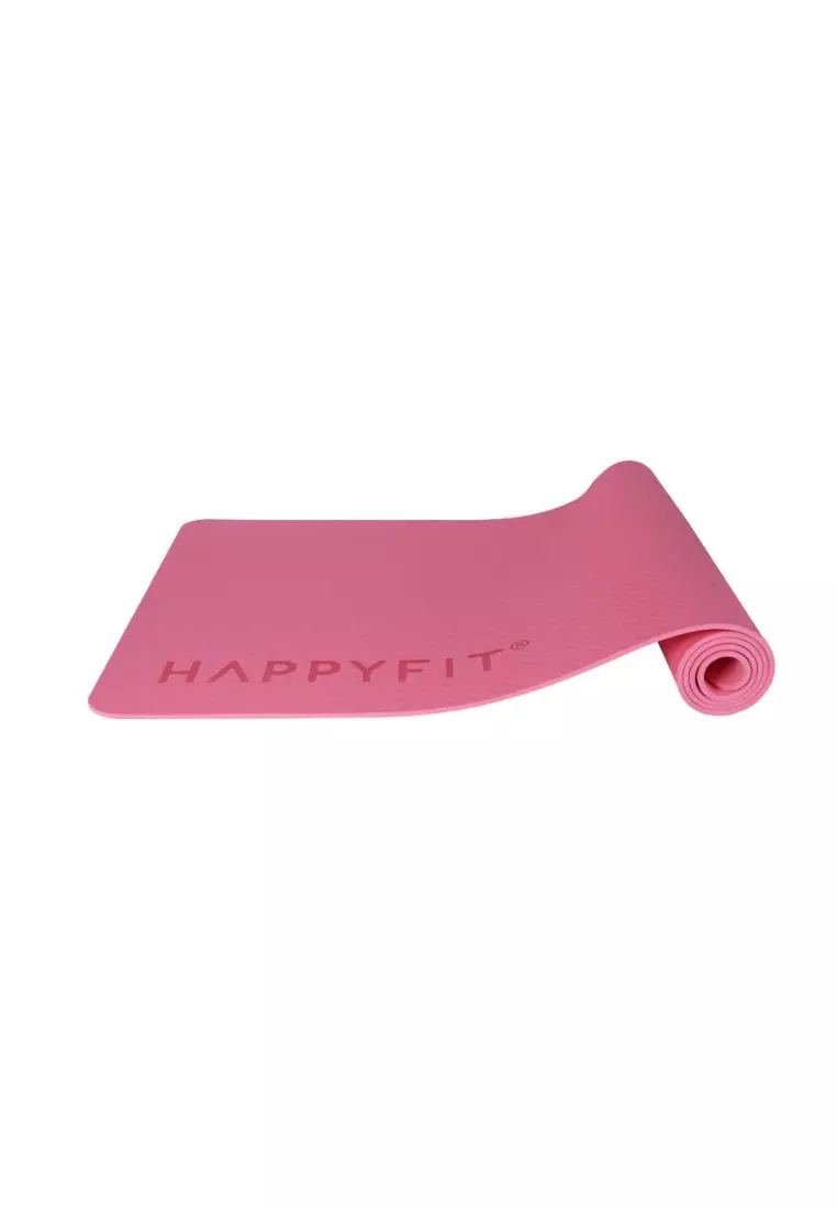 HAPPYFIT Yoga Mat Polos TPE 6mm Free Strap Watermelon Pink