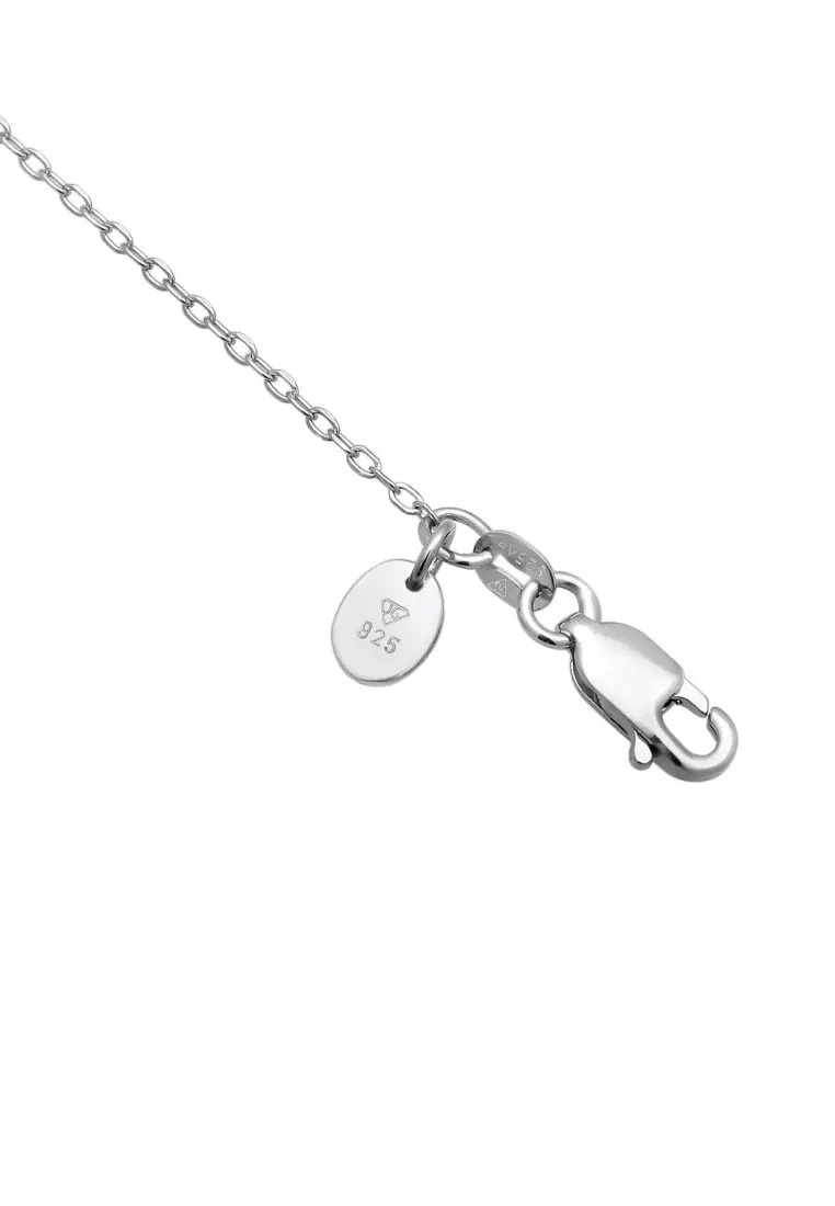 Kalung Perhiasan Perak 925 Wanita Drop dengan Synthetic Emerald dan Zirconia