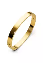 Buy Bullion Gold BULLION GOLD Serena Solid Flat Hinged Bangle in