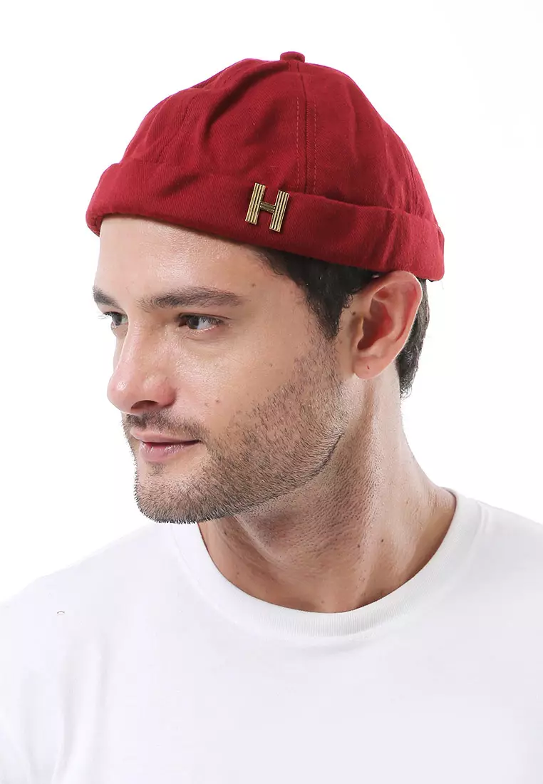 Kai Topi Peci Miki Hat Polos Pria Wanita Uniqe Design Material Cotton ORIGINAL - Maroon