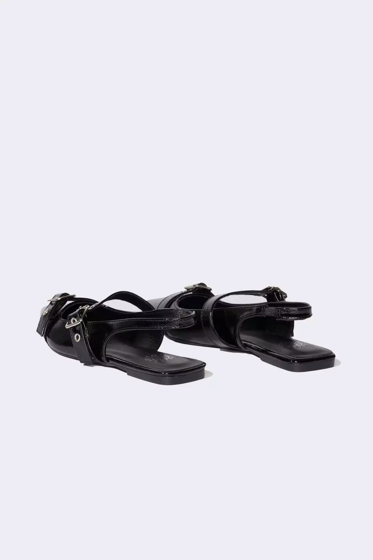 Women's Flat Sole Faux Leather Ballerina Shoes D8965Ax25Sm